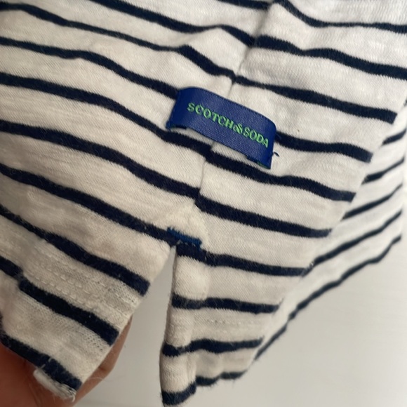 Scotch & Soda Black and White Striped Polo Shirt - Picture 5 of 7